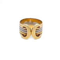 Cartier 2 C Trinity Three Colors Gold Ring