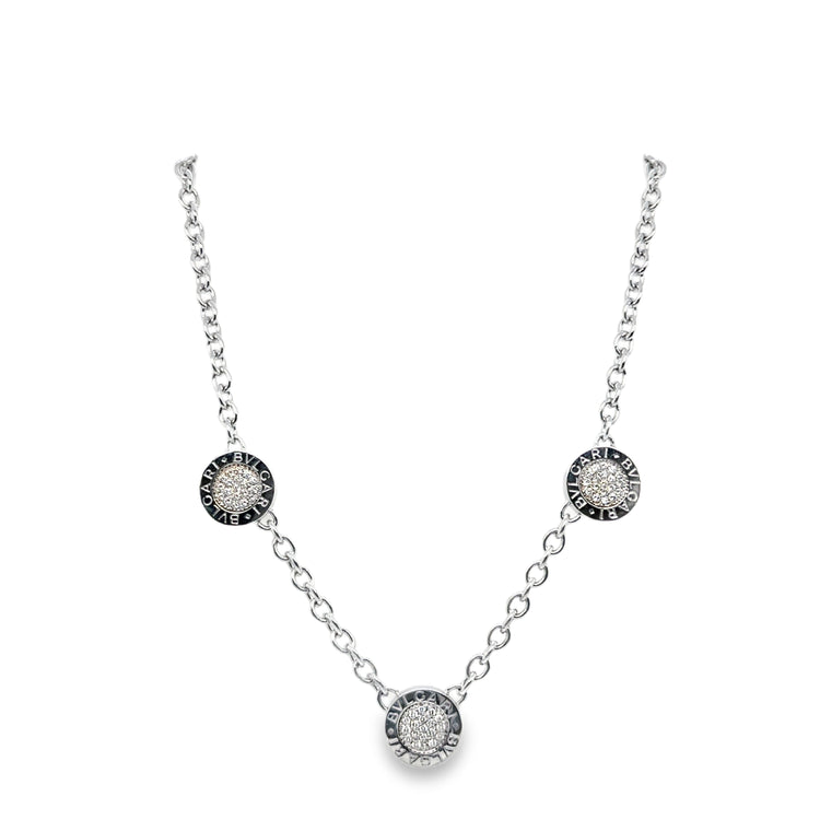 Bulgari Bvlgari Bvlgari Reversible Gold Necklace with Diamond and Onyx Elements