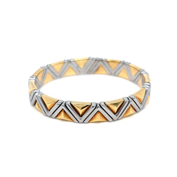 Bvlgari “Piramide” Gold and Steel Cuff Bangle, 1980s