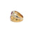 Bulgari 1980s Double Band Ring two color Gold with Rubellite and Tourmaline