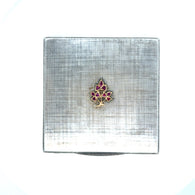 Mario Buccellati Silver and Gold Compact with Rubies, Italy, 1940s