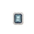 Art Deco Aquamarine Sapphire Diamond Ring 18k Gold, 1930s