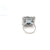 Art Deco Aquamarine Sapphire Diamond Ring 18k Gold, 1930s