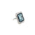 Art Deco Aquamarine Sapphire Diamond Ring 18k Gold, 1930s