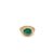 Italian Cabochon Emerald and Diamond Ring in 18K Yellow Gold trombino