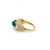 Italian Cabochon Emerald and Diamond Ring in 18K Yellow Gold