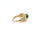 Italian Cabochon Emerald and Diamond Ring in 18K Yellow Gold