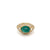 Italian Cabochon Emerald and Diamond Ring in 18K Yellow Gold