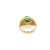Italian Cabochon Emerald and Diamond Ring in 18K Yellow Gold