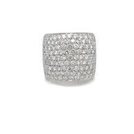Italian 1990s Diamond Pavé Ring in 18K White Gold, 5 Carats