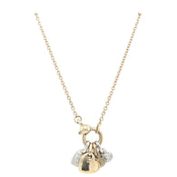 Pomellato Vintage 18K Gold Four Hearts Diamond Pavé Charm Necklace