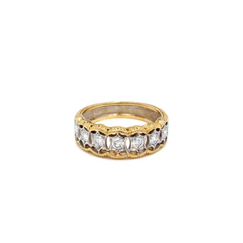 Mario Buccellati Diamond Yellow and White Gold Rombi Eternelle Band, circa 1960