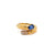 Vintage Bulgari Serpenti Sapphire and Diamond 18k Yellow Gold Bypass Ring