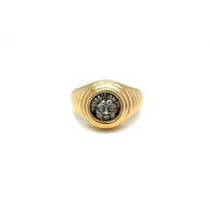Bulgari Monete Ancient Greek Silver Coin 18K Yellow Gold Ring, 1970s–1980s