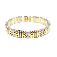 Bulgari Parentesi 18K Yellow Gold and Stainless Steel Open Bangle Bracelet, 1980