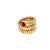 Bulgari Vintage Serpenti Tubogas Three-Row Ruby Ring in 18k Yellow Gold
