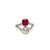 Victorian Certified Natural Unheated Ruby Diamond Vous et Moi Ring