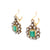 Art Deco Certificate Colombia Emerald Diamond Gold Drop Earrings, 1930s