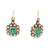 Art Deco Certificate Colombia Emerald Diamond Gold Drop Earrings, 1930s