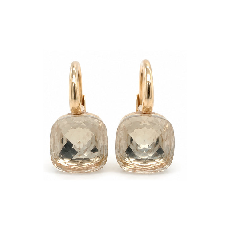 Pomellato Nudo Classic White Topaz 18K Yellow Gold Drop Earrings