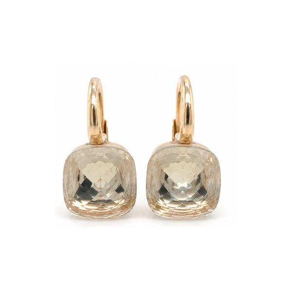 Pomellato Nudo Classic White Topaz 18K Yellow Gold Drop Earrings