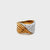 Damiani Diamond 18k Yellow and White Gold Sculptural Ring