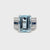 Art Deco 12 Carat Aquamarine Diamond Sapphire Gold Ring