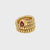 Bulgari Tubogas Serpenti Tourmaline 18k Yellow Gold 3-Row Ring