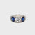 Art Deco Certified 4.10 Carat Natural Sapphire Diamond Plaque Filigree Ring