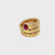 Bulgari Vintage Serpenti Tubogas Three-Row Ruby Ring in 18k Yellow Gold