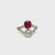 Victorian Certified Natural Unheated Ruby Diamond Vous et Moi Ring