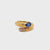 Vintage Bulgari Serpenti Sapphire and Diamond 18k Yellow Gold Bypass Ring