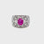 Vintage Certified No Heat Burma Ruby Diamond Engraved Gold Ring