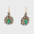 Art Deco Certificate Colombia Emerald Diamond Gold Drop Earrings, 1930s