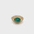 Italian Cabochon Emerald and Diamond Ring in 18K Yellow Gold