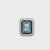 Art Deco Aquamarine Sapphire Diamond Ring 18k Gold, 1930s