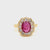 1800 Ruby Diamond Gold Cluster Ring