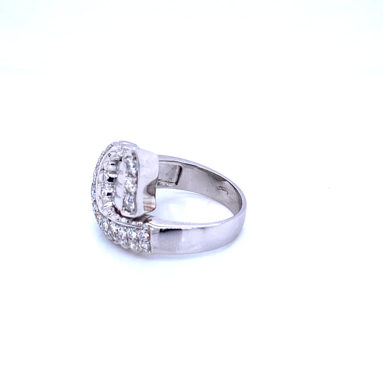 Art Deco Style Diamond Gold Bow Ring