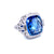 Ssef/Gubelin Certified 17 Carat Sapphire Art Deco Diamond Platinum Ring