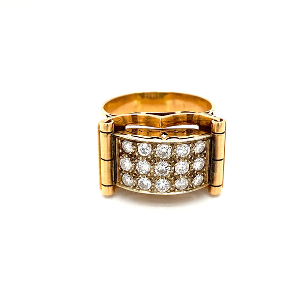 Art Deco 1.50 Carat Diamond Gold Band Ring