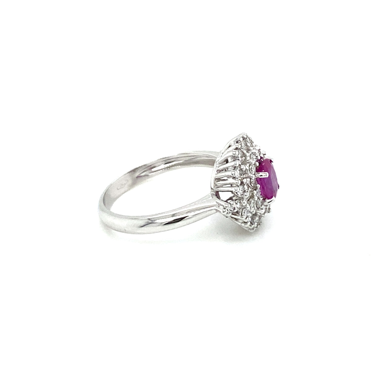 Estate Italian Ruby Diamond Engagement Ring