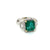 Estate Certified 3,33 Carat Natural Emerald Diamonds Gold Ring