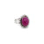 Estate 8.50 Carat Natural Ruby Cabochon Diamond Ring