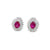 Vintage 2 Carat Ruby Diamond Gold Cluster Stud Earrings