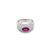 Estate Ruby Diamond Pavé Gold Band Ring