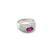 Estate Ruby Diamond Pavé Gold Band Ring