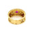 Art Nouveau Ruby Diamond Gold Band Ring