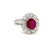 Vintage Ruby Diamond Gold Cluster Ring