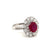 Vintage Ruby Diamond Gold Cluster Ring
