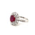 Vintage Ruby Diamond Gold Cluster Ring